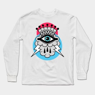 All Seeing Eye With Cloud And Lightning Long Sleeve T-Shirt